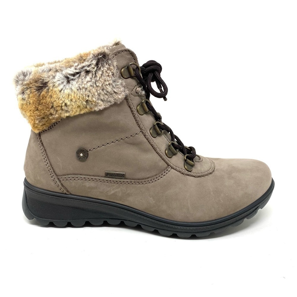 Flexus by Spring Step Women's Barra Snow Boot Faux Fur Lined taupe nubuck